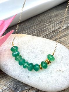 Gold filled Necklace with Emerald green onyx gemstones beads, love gift, Valentine's Day gift, mom gift, birthday gift * Gold filled chain: small oval links made from flattened wire shine as they catch the light. * 8mm Natural Emerald green onyx ( light- medium color ) Emerald green onyx is the birthstone of May. the symbol of love, hope and harmony Beautiful rich color. Great price!! Beautiful quality My jewelry will be wrapped in a beautiful gift box ready to gift. Please visitor my entire sto Green Faceted Beads Jewelry As Gift, Green Faceted Beads Jewelry For Gift, Green Dainty Jewelry With Faceted Beads, May Birthstone Gemstone Beads Jewelry Gift, Emerald Jade Necklace With Natural Stones As Gift, Emerald Necklace With Natural Round Beads For Gift, Emerald Necklace For Everyday Wear - May Birthstone, Emerald Necklace With Round Natural Stones As Gift, Emerald Necklace With Round Natural Stones For Gifts