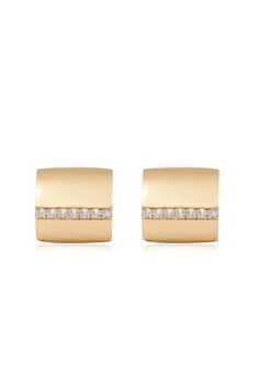 18k gold plated brass and cubic zirconia 0.75" x 0.8" x 0.87" Clear Crystals, Dream Jewelry, Clear Crystal, Cubic Zirconia, Jewelry Collection, 18k Gold, Opal, Gold Plate, Jewelry Design