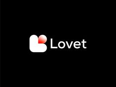 the logo for lovet is shown in white and red on a black background,