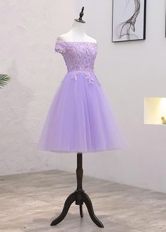 Lavender Homecoming Dress, A-line Lace Shoulder Short Cocktail DressesLavender Homecoming Dress, A-line Lace Shoulder Short Cocktail Dresses Lavender Homecoming Dress, Vestido Color Lila, Dress Short Party, Off The Shoulder Homecoming Dress, Blue Tulle Prom Dress, Prom Dress Pictures, Homecoming Dress Short, Blue Homecoming Dresses, Mermaid Bridesmaid Dresses