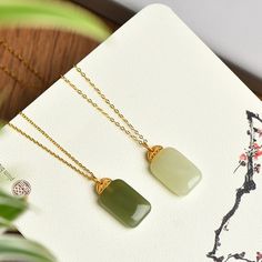 Handmade Yellow Gold Jade Necklaces, Handmade Yellow Gold Jade Necklace, Exquisite Jade Necklaces For Gifts, Exquisite Jade Necklace Gift, Exquisite Jade Necklace For Gift, Fine Jewelry Gold Necklace With Jade, Elegant Jade Necklaces As Gifts, Gold Jade Necklace Fine Jewelry, Elegant Jade Necklace As Gift