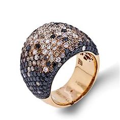 Shop online Arthurs Collection RAD-16975 Diamond Pave Set 18K - Rose Gold Womens Wedding bands  at Arthur's Jewelers. Free Shipping Luxury Black Diamond Round Cut Jewelry, Luxury Black Diamond Ring, Luxury Black Diamond Round Ring, Fine Jewelry Yellow Gold Diamond Ring With Black Diamonds, Yellow Gold Rings With Black Diamonds, Wedding Black Diamond Ring, Engagement Rings And Bands, Modern Wedding Rings, Jewerly Ring