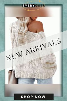 White Oversize Pullover Knit Sweater Casual Oversized V-neck Sweater For Fall, Oversized Chunky Knit V-neck Sweater For Fall, Oversized Knit V-neck Sweater With Long Sleeves, Oversized Casual V-neck Sweater For Winter, Oversized Winter Knit Top For Layering, Trendy Chunky Knit Sweater For Loungewear, Casual Sweater With Textured Knit And Batwing Sleeves, Trendy Oversized White V-neck Sweater, Casual Textured Knit Sweater With Batwing Sleeves