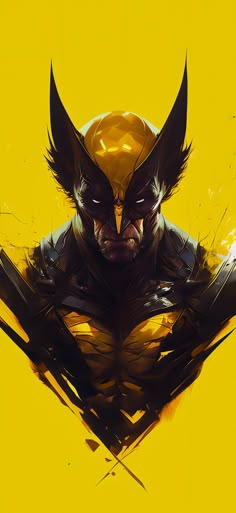 an image of a batman with yellow background