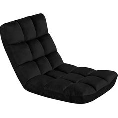 a black futon lounge chair on a white background