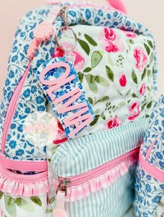 This listing is for blue floral base with light pink letters. Backpack is from Sweet Honey, not included. !! Listing is for the tag only. The backpack is not included !! Backpack tag- 4-4.5" with keychain Lunchbox Tag- Around 3" with clear luggage strap The size of these will vary based on the name length. I try to keep them 4-4.5" long though. If it is a shorter name with 3 or less letters, I usually make these 3" wide to keep them from being super tall & chunky looking. If you would prefer to keep it at 4" though, just leave that in the notes for me. It will have to be a decent bit taller though to fit to 4". I can only include 10 photos per listing. Some color options are in separate listings with more photos. All backpack tags can be found in the keychain section of my shop. More photo Pink School Bag With Keychain, Kids Keychains, Kids Luggage Tags, Keychain Acrylic, Pink Letters, Kids School Backpack, Floral Backpack, Luggage Strap, Backpack Tags