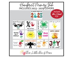 the handprint memory game includes 25 different prints and numbers for each child's hands