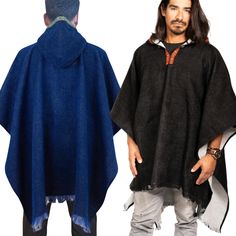 This one-of-a-kind alpaca wool poncho is handmade in Ecuador. Sturdy yet lightweight, it is both comfortable and stylish. With its hooded design and soft fabric, it makes a great gift for him. Timeless and timelessly fashionable. Soft, Comfortable and warm This hooded poncho is made from luxurious alpaca yarn. This incredibly soft poncho is uniquely designed and handmade in Ecuador by skilled local artisans. HIGH QUALITY ALPACA Alpaca yarn is the finest yarn in the world. It's very soft, warm an Black Alpaca Poncho For Winter, Black Alpaca Cape For Winter, Casual Alpaca Poncho For Winter, Casual Alpaca Poncho For Fall, Casual Wool Poncho, Casual Wool Poncho One Size, Hooded Cape One Size For Outdoor, One Size Hooded Cape For Outdoor, Casual Winter Cape For Festivals