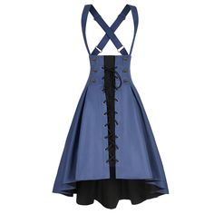 PRICES MAY VARY. Women suspender Gothic Steampunk Skirt is made of 100% Polyester, more stylish and comfortable to wear Package includes: 1 Suspender Gothic Skirt Features: this Casual suspender high-low Overall Skirt is feature with adjustable straps for a dash of retro adoration.High waist with decoration buttons in the front and removable tether, high low skirt, make you look cute and very cool. Adjustable shoulder straps and adjustable back,More great fit for your figure! Occasion: The Steam Casual Steampunk Outfits, Amazon Skirts, Daily Wear Dress, Steampunk Party, Steampunk Skirt, Gothic Skirt, Skirt Jumper, Disneyland Halloween, Overall Skirt