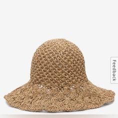 Kelly & Katie Crochet Sun Hat Perfect Beach Hat!! Brown Crochet Hat For Summer, Casual Crochet Hat For Winter Vacation, Beige Crochet Hat For The Beach, Beige Crochet Knitted Hat For Beach, Winter Vacation Crochet Cap, Casual Knitted Wide Brim Sun Hat, Casual Lightweight Crochet Hat In Brown, Casual Lightweight Brown Crochet Hat, Brown Crochet Beach Cap