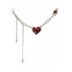 PRICES MAY VARY. Style: Tendy, Punk, Fashion, Y2k Material: The necklace is made of Stainless Steel. Hypoallergenic, nickel-free, lead-free, cadmium-free. Safe for sensitive skin. SIZE: Measures 0.62 inches in width, 0.59 inches in length. Chain length is 19 inches, extender chain: 2 inches Occasion: As a fashion accessory for Halloween, Thanksgiving, parties, masquerade, graduation ceremonies, shopping, and daily life. Service: If you have any product quality problems, please feel free to contact us through email, I will be 24 hours online for you to solve the problem. Red And Silver Jewelry, Spider Y2k, Y2k Jewellery, Heart Spider, Stray Kids Concert, Red Heart Necklace, Spider Necklace, Y2k Star, Red Y2k