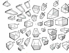 the diagram shows how to draw different shapes and sizes for an object that looks like a cube