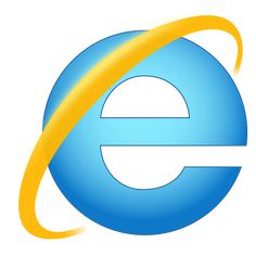 the internet logo is shown in blue and yellow, with an orange stripe around it