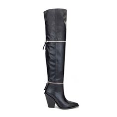 Introducing the new Pocket Boots from Primadons and Donnas. These 10cm thigh boots are the perfect addition to any wardrobe. With a faux leather upper and rubber sole, these boots are made to order and will take around 2-3 weeks to arrive. Available in sizes 35-43, these boots are sure to make a statement. For a custom fit, please add the custom fit fee to your order. Search for the custom fit fee in the products section to find out more. Boots are sold with Stiletto heel. If you want to change Trendy Leather Over-the-knee Platform Boots, Modern Leather Thigh High Heeled Boots, Modern Thigh High Leather Heeled Boots, Modern Thigh-high Leather Heeled Boots, Chic Over The Knee Boots With Zipper Closure, Trendy Over-the-knee Leather Boots, Chic Over-the-knee Boots With Zipper Closure, Trendy Leather Over-the-knee Boots, Edgy Leather Over-the-knee Heeled Boots