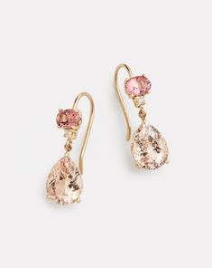 Pink Tourmaline, Morganite, and Diamond Drop Earring – Jamie Wolf Morganite Necklace, Morganite Earrings, Morganite Jewelry, New York City Ballet, City Ballet, Prom Earrings, Gem Earrings, Pink Gem, Pearl And Diamond Earrings