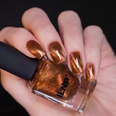 ILNP Fawn - Radiant Bronze Magnetic Polish | eBay Chrome Fall Nails, Short Fall Nails, Bronze Nails, Magnetic Nail Polish, Nail Care Products, 2024 Nails, Fall Nail Art Designs, Fall Nail Ideas, Cute Nails For Fall