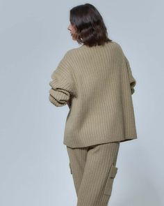 The details- 60% recycled polyester, 30% nylon, 10% wool Ribbed Merino Wool Outerwear For Work, Ribbed Knit Loungewear Outerwear, Ribbed Knit Outerwear For Loungewear, Relaxed Fit Long Sleeve Ribbed Outerwear, Ribbed Long Sleeve Relaxed Fit Outerwear, Fall Cashmere Outerwear, Oversized Soft Knit Sweater For Work, Oversized Knit Sweater For Work, Oversized Merino Wool Outerwear For Winter