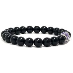 Precious looking black onyx & purple striped agate gemstones bracelets with a platinum plated purple bead• elegant, simple and meaningful! Black Onyx absorbs and transforms negative energy, and helps to prevent the drain of personal energy. Black Onyx aids the development of emotional and physical strength and stamina, especially when support is needed during times of stress, confusion or grief. The 2 piece set includes: 1x 8mm black onyx bracelet 1x 8mm purple striped agate bracelet ** the brac Elegant Agate Beaded Bracelets For Gift, Elegant Purple Beaded Bracelets As Gift, Elegant Purple Beaded Bracelets For Gift, Elegant Purple Beaded Bracelet For Gift, Elegant Purple Beaded Bracelet Gift, Elegant Purple Crystal Bracelet For Healing, Elegant Agate Beaded Bracelets With Natural Stones, Elegant Beaded Agate Bracelets With Natural Stones, Elegant Beaded Bracelets With Natural Stones And Agate