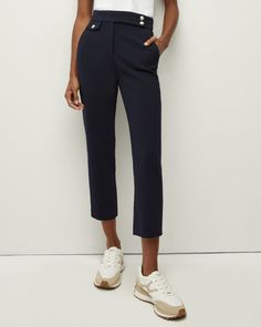 A slim leg and streamlined silhouette make our Renzo pants a go-to pair for the office. Wear with a feminine blouse and statement heels for a chic, uptown look. Pair with the Miller Dickey Jacket for a matching set!63% Polyester, 31% Viscose, 6% ElastaneProfessional dry-clean onlyStyle #CORESU0026409S Statement Heels, Feminine Blouses, Slim Leg Pants, Veronica Beard, Slim Leg, Slim Legs, Office Wear, Matching Sets, Dry Clean