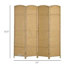 a room divider made out of wicker with measurements for the width and width