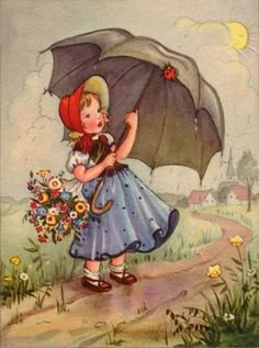 Sweet Drawings, Vintage School, Vintage Kids, Vintage Illustrations, Vintage Greeting Cards, Childrens Illustrations