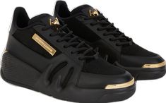 Black Suede Sneakers With Branded Insole, Black Suede High-top Sneakers With Vulcanized Sole, Luxury Black Low-top Sneakers, Luxury Black Suede Sneakers, Giuseppe Zanotti Sneakers, Lace Tops, Giuseppe Zanotti, Black Suede, Lace Up