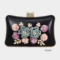 Style No : [476604] Eb271-Black Color : Black Theme : Flower & Leaf, Pearl Size : 7.6" X 2.25" X 4.7" Material : 80% Pu / 20% Alloy Strap Detachable Embellished Flower Pearl Square Evening Clutch Bag Rectangular Black Bag For Spring, Black Rectangular Spring Bag, Black Rectangular Bag For Spring, Rectangular Shoulder Bag For Spring Events, Black Clutch As A Gift, Black Shoulder Bag For Spring Gift, Black Clutch Bag For Spring, Black Spring Pouch Shoulder Bag, Black Pouch Shoulder Bag For Spring