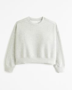 Women's YPB neoKNIT Relaxed Crew | Women's Tops | Abercrombie.com Grey Material, Gift List, Christmas 2024, Crew Sweatshirts, Active Women, Waist Length, Hoodie Top, Secret Santa, Casual Wardrobe