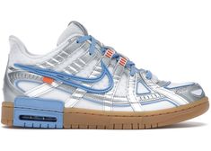 Check out the Nike Air Rubber Dunk Off-White UNC available on StockX Unc Shoes, Unc University, Baskets Nike, Nike Pegasus, Blue And White Style, Sneakers Adidas, University Blue, Shoes Uk, Nike Sneakers