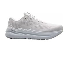 Brooks Men's Ghost Max 2 Running Shoes Color: White/White Shoe Width: Medium/D New With Tags 100% Do Not Ship: Po Box, Island, Ocean Design: Engineered Air Mesh Upper For A Comfortable, Breathable Fit Unique Linear Last Construction Adds More Volume To The Shoe For A Comfortable Fit Inclusive Of Foot Shapes And Orthotics Lower 6mm Offset Which Can Reduce Strain On The Plantar Fascia A Broad Base Offers Inherent Stability For A Secure Feel That Doesn't Interfere With A Neutral Stride Nitrogen-Inf White Low-top Running Shoes With Rubber Sole, White Lace-up Running Shoes With Rubber Sole, White Running Shoes With Textured Sole For Light Sports, Classic White Walking Shoes With Boost Midsole, White Running Sneakers With Rubber Sole, Classic White Running Shoes For Jogging, White Low-top Running Shoes With Cushioned Footbed, White Cushioned Low-top Running Shoes, White Low-top Running Shoes With Textured Sole