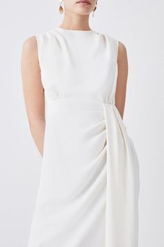 {@@=Ist.Core.Helpers.StringHelper.ToProperCase("The graceful composure of this midi dress balances a tactile cowl neck with a bow-tie back and gathered tuck waist, creating a languid drape that offers dimensional detailing to the minimalistic ensemble. Pair this piece with vibrant accessories and tonal stilettos for a timeless approach to occasion dress codes.Cowl neckTie backGathered waistMidi hemlineMesh materialExpertly designed for those 5'3" and under, our Petite pieces are perfectly propor Sleeveless Pre-draped Dress With Ruched Back, Formal Sleeveless Midi Dress With Gathered Neckline, Spring Midi Dress With Ruched Bodice And Pre-draped Style, Formal Sleeveless Mini Dress With Ruched Back, Elegant Mini Dress With Gathered Neckline, Elegant Summer Dress With Ruched Back, Chic Formal Dress With Gathered Neckline, Elegant Sleeveless Dress With Pleated Back, Pre-draped Midi Dress With Ruched Bodice