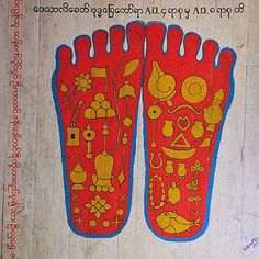 Burmese symbol feet Family Crest Crafts, Ben Mitchell, Medical Diagrams, Healing Massage, Ceiling Painting, Magic Charms