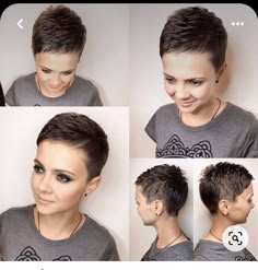 Edgy Hair Pixie, Black Short Pixie Hairstyles, Faded Pixie Haircut Women, Super Short Layered Hair, Pixie Haircut For Chubby Faces, Buzz Cuts For Women, Bandana Wreath, Short Cropped Hair