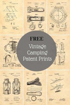 vintage camping printables with the words free