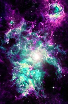 an image of a purple and green space with stars