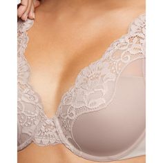 COMFORT WHERE IT COUNTS Say hello to amazingly soft lace that provides all-day comfort with our One Smooth U comfort stretch lace underwire bra. Along with superb support, this underwire bra has soft stretch lace at the neckline that smoothly follows your contours without gaps for a flexible fit. The built-up back and sides of this lace-trimmed bra give you even more smoothing for a sleek look all around. Even better, you’ll love the smooth cups and the convertible, adjustable straps that give y Patiyala Dress, Stretch Lace Top, Different Necklines, Lace Bra Top, Shapewear Dress, Pretty Bras, Nice Bikinis, Lingerie Inspiration, Lace Underwire