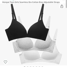 Nwt 34a Bra Pack Of Three Bra Pack, Bra For Women, Cotton Bras, Free Sport, Full Cup Bra, Everyday Bra, Seamless Bra, Sport Bra, Really Cute Outfits