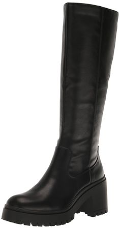 PRICES MAY VARY. Chunky Heel Inside Zip Rounded Square Toe Things To Thrift, Tall Black Boots, Rounded Square, Black Knee High Boots, Black Boots Tall, Dirty Laundry, Wide Calf, Platform Boots, Shopping Trip