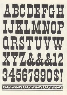 a black and white type of alphabet with numbers in it's uppercases