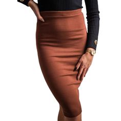 Brown High Waisted Bodycon Pencil Skirt Trendy Fitted Midi Skirt, Trendy Midi-length Pencil Skirt, Brown Mini Pencil Skirt For Fall, High Waist Stretch Pencil Skirt, Casual Fitted Midi Length Pencil Skirt, Stretch High-waist Pencil Skirt, Non-stretch Lined Pencil Skirt For Fall, High Waist Non-stretch Pencil Skirt, Trendy Stretch Solid Color Pencil Skirt