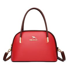 Color: Red Trendy Red Shoulder Bag With Large Capacity, Trendy Red Satchel, Trendy Burgundy Shoulder Bag With Double Handle, Trendy Red Bag With Large Capacity, Trendy Burgundy Bag With Zipper Closure, Trendy Large Capacity Red Bag, Red Bags With Zipper Closure For Daily Use, Red Satchel With Top Carry Handle For Shopping, Trendy Burgundy Bag With Double Handle