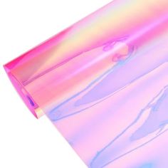 an image of a pink and blue holographic background