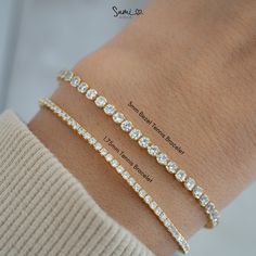 Dainty Adjustable Diamond Bracelet With Vvs Clarity, Minimalist Cubic Zirconia Tennis Bracelet, Minimalist Tennis Bracelet For Anniversary, Minimalist Adjustable Tennis Bracelet For Wedding, Tennis Bracelet Gold, Gold Tennis Bracelet, Sparkly Bracelets, Bracelet Tennis, Bracelet Diamond