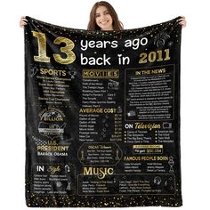 PRICES MAY VARY. 🎀【TEEN GIRL GIFTS】13 years old is a meaningful age, which means that a person is already an teenager, which is definitely a day worth celebrating in life. This blanket can be a personalized gift for 13 year old boys and girls, not only a creative birthday gift for daughter, son, sister, brother, nephew, niece, granddaughter, grandson, but also can bring them warmth, love and courage. Gifts for teenage girls,teenage girls gifts ideas,13 year old girl gift ideas,birthday gifts fo Birthday Gifts For Daughter, Us Airways, 16th Birthday Decorations, 17th Birthday Gifts, 13th Birthday Gifts, Boy Birthday Decorations, Gifts For Daughter, Happy 16th Birthday, Sweet 16 Gifts