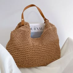 Elena Handbags Straw Woven Tote with Leather Straps Summer Shoulder Bag, Summer Bags 2024, Women Tote Bags, Women Boho Style, Everyday Shoulder Bag, Luxe Handbags, Modern Handbag, Shopping Tote Bags, Summer Purses