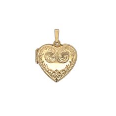 Vintage Mid-Century Heart Locket in 14k Yellow Gold This mid-century heart locket pendant is crafted in polished 14 karat yellow gold, featuring engraving that highlights its intricate design. The heart-shaped locket opens to reveal a compartment ideal for holding cherished mementos. The warm hue of the polished yellow gold complements various styles, making it a versatile addition to your jewelry collection. Whether worn alone or layered with other pieces, this vintage-inspired locket keeps treasured memories close. CHARACTERISTICS Measurements: 1.25 inches in length x 1 inch wide Era: Mid-Century/Vintage Composition: 14 Karat Yellow Gold Total Gram Weight: 4.0 g Inscription: 585 -- ALL PIECES ARE SUBJECT TO PRIOR SALE DUE TO HAVING A RETAIL LOCATION. -- 30-DAY RETURN POLICY FREE SHIPPING Heirloom Yellow Gold Locket Necklace With Heart Charm, Heirloom Yellow Gold Heart Charm Locket Necklace, Elegant Heart-shaped Yellow Gold Locket Necklace, Classic Yellow Gold Locket Necklace With Heart Charm, Classic Heart Shaped 14k Gold Locket Necklace, Classic 14k Gold Heart Locket Necklace, Heart-shaped 14k Yellow Gold Locket Necklace, Heart Shaped 14k Yellow Gold Locket Necklace, 14k Yellow Gold Heart Locket Necklace