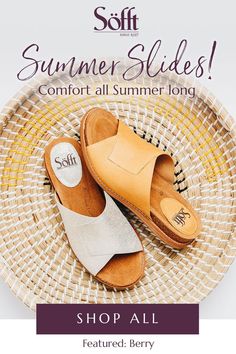 Our fresh new summer slide brings you the luxurious feel of soft, premium leathers with plush, supportive comfort in every step. You’ll love the Berry’s unique cross-front silhouette and the cushioned cork footbed designed to keep you comfortable all day long. Luxury Closed Toe Footbed Sandals With Removable Insole, Luxury Leather Sole Court Shoes For Summer, Summer Slip-on Mules With Arch Support, Comfortable Vacation Slippers With Leather Footbed, Summer Footbed Sandals With Arch Support, Comfortable Leather Footbed Slippers For Vacation, Summer Slide Footbed Sandals With Arch Support, Summer Slip-on Footbed Sandals With Arch Support, Comfortable Footbed Sandals With Ortholite Insole For Spring