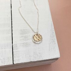 Dainty Mixed Metal Necklace Silver and Gold Two Tone - Etsy Hammered Gold Mixed Metal Jewelry, Hammered Mixed Metal Gold Jewelry, Delicate Silver Brass Necklaces, Delicate Silver Brass Necklace, Minimalist Silver Brass Charm Necklaces, Mixed Metal Necklace, Metal Necklace, Small Jewelry Box, Everyday Necklace