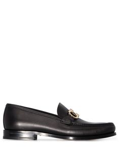 black calfskin almond toe Gancini buckle slip-on style low block heel Ferragamo Shoes, Low Block Heels, Leather Loafers, Salvatore Ferragamo, Loafer Shoes, Calf Skin, Block Heels, Almond, Loafers