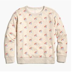 This Adorable Sweatshirt Is Cream With Blue And Pink Unicorns Through Out. Make An Offer Unicorn Print Crew Neck Tops For Spring, Playful Unicorn Print Crew Neck Top, Casual Multicolor Unicorn Print Top, Casual Unicorn Print Tops For Spring, Casual Long Sleeve Tops With Unicorn Print, Jcrew Kids, Unicorn Print, Half Zip Sweatshirt, Crew Cuts